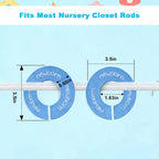 8pcs Baby Closet Dividers, Durable Baby Clothes Organizer for 0-24 Months | Round Baby Size Closet Dividers Easy-Sort Nursery Closet Dividers with Clear Labels - Fits Most Rods