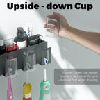 Toothbrush Holders for bathrooms, Toothbrush Holders Wall Mounted, Self-Adhesive Aluminum Toothbrush Organizer, Family-, Storing toothbrushes, Razors, Combs and ot(Titanium Gray)