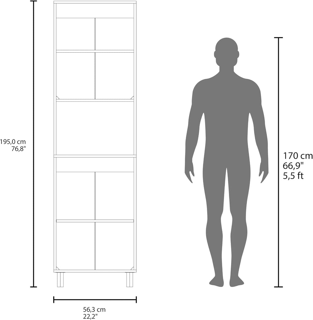 White Double Cabinet Kitchen Pantry with Open Storage