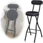 Adults Folding Bar Stool, 29.5inch High Chair with Backrest, Cushioned Padded Stool for Breakfast/Kitchen/Living Room/Bedroom (Size : 1 pc)
