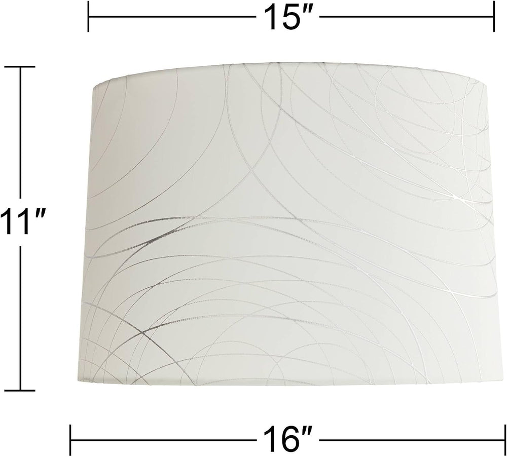 Pre-Assembled Marlee Large Silver Circles Drum Shade 15x16x11 (Spider)