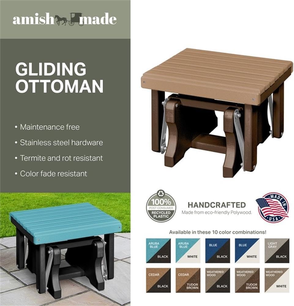 American Furniture Classics Gliding Ottoman in Weatherwood/Tudor Made in the USA