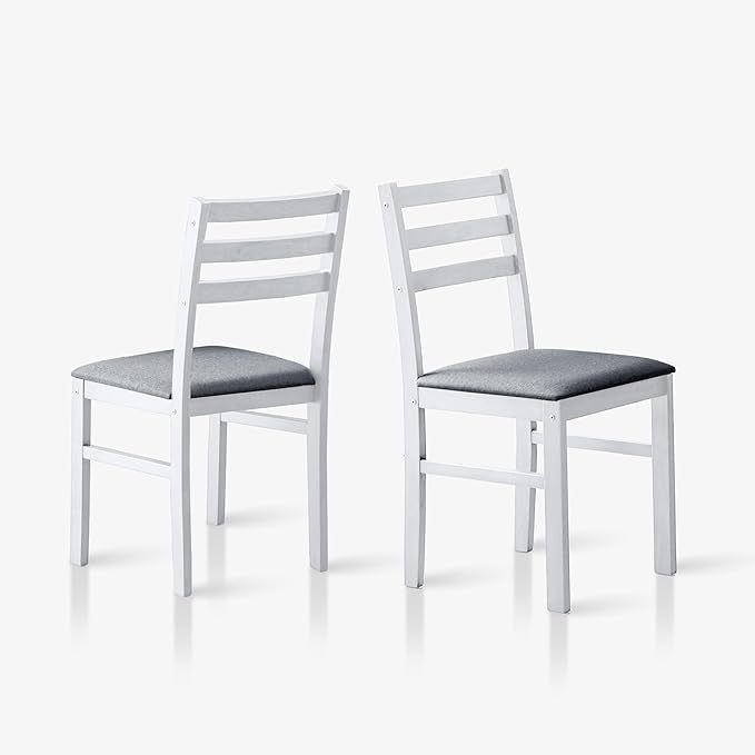 Livinia Seattle Modern Farmhouse Kitchen Dining Room Chair Set of 2, Solid Wo...