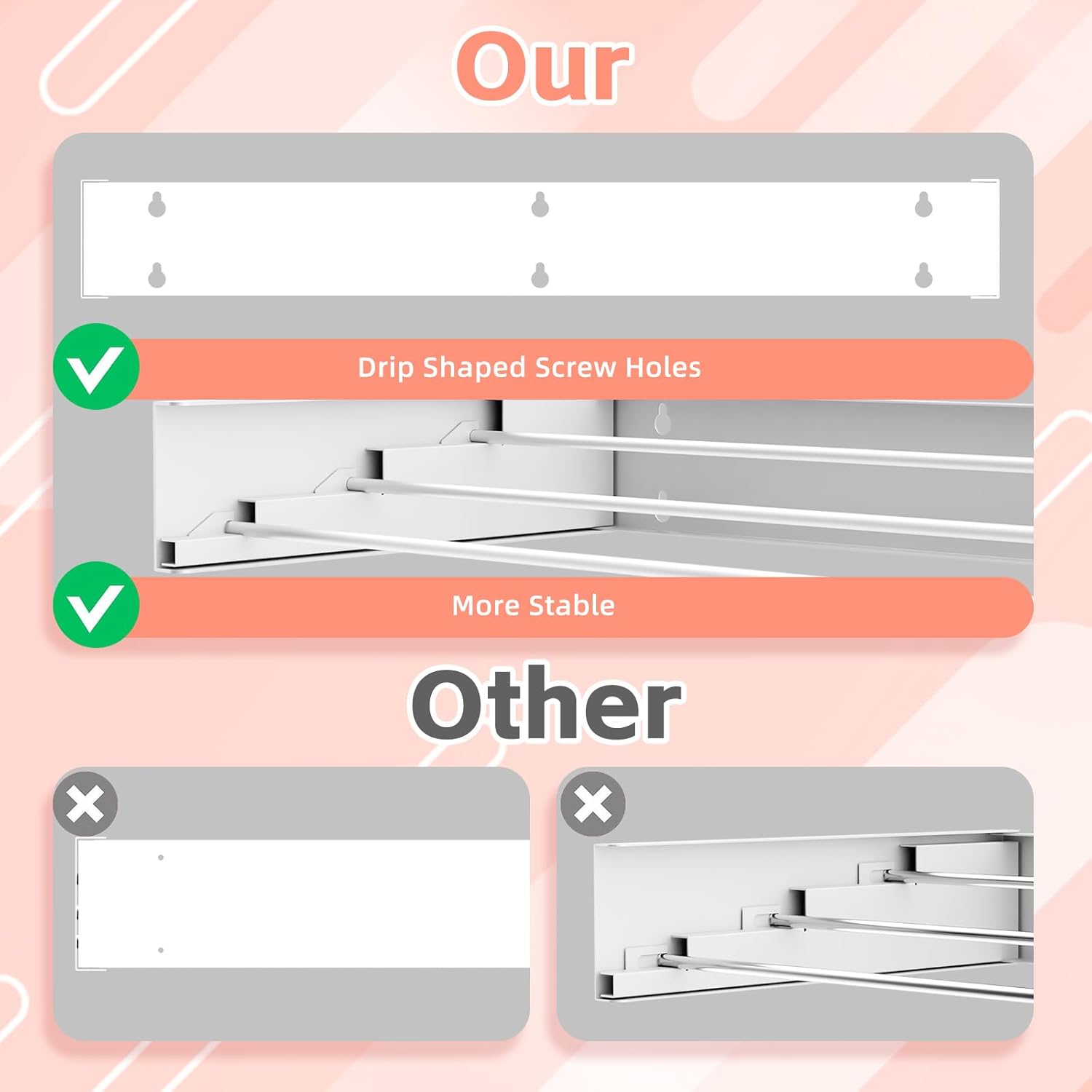 Wall Mounted Drying Rack for Laundry 19.8'', Folding Drying Rack Clothing Wall Mount with 3 Rods, Space Saving for Indoor Outdoor Bathroom Balcony (White, 19.8'')