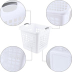 4 Packs 70 Liter Large Laundry Hamper with Handles, Plastic Laundry Clothes Baskets for Storage, White