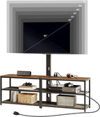 MAHANCRIS 59" TV Stand with Mount and 4 Power Outlets, Entertainment Center Media Console, Swivel TV Stand Mount up to 75 inch TVs, Height Adjustable, Metal Frame for Living Room, Bedroom TVHR35E01V