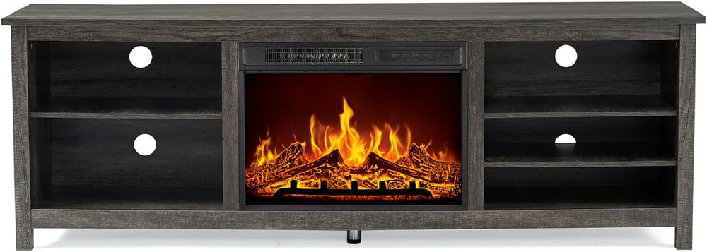 AMERLIFE 70" Fireplace TV Stand with 23" Electric Fireplace for 80&...