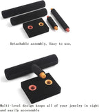 Wudygirl Velvet Bracelet Holder2 Tie Jewelry Stand Jewelry Holder Organizer for Bracelets Watches Necklaces Gift for Girl Women（Black 2 Tie）