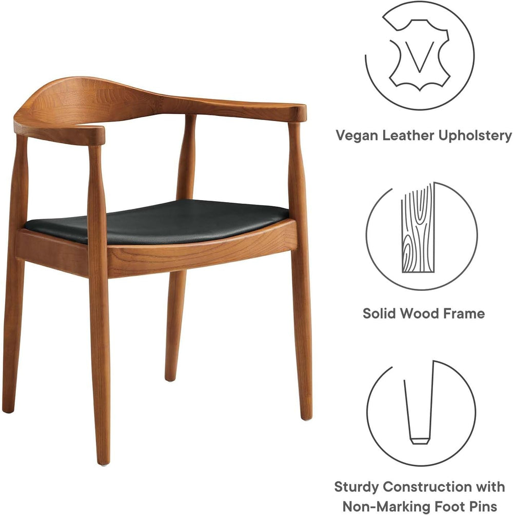 Modway Presidential Mid-Century Modern Faux Leather Upholstered Dining Armcha...