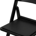 Flash Furniture Hercules Tucker Commercial Black Resin Folding Chair - Lightweight, Vinyl Padded Removable Seat, Indoor Outdoor Use, Event & Wedding Ready, Set of 4