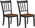 Giantex Wood Dining Chairs Set of 2, Armless Kitchen Chairs w/Solid Rubber Wood Frame, Easy to Assemble Dining Side Chair, Farmhouse Dining Room Chairs