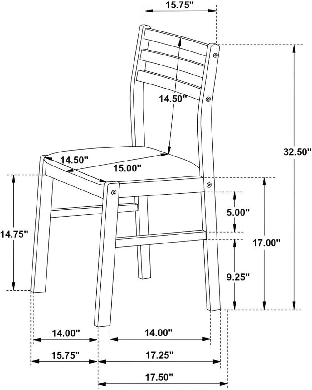 CARTESIAN 3 Piece Drop Leaf Dining Set, Round White Table with 2 Ladder Back ...
