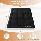 Full Size Japanese Floor Futon Foldable Futon Mattress for Floor Tatami Mattress Portable Bed for Guest Playmat for Kids Tatami Sleeping Pad Japanese Mattress for Adults Black A