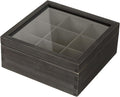 Black Wood Tea Bag Organizer, 9 Compartment Multi-Functional Tea Box and Storage Organizer,Tea Storage Chest with Acrylic Lid