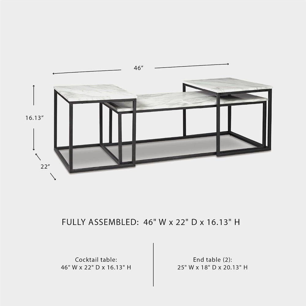 Signature Design by Ashley Donnesta 3 Piece Nesting Coffee Table Set | Space ...