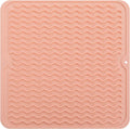 Silicone Dish Drying Mat for Multiple Usage,Easy clean,Eco-friendly,Heat-resistant Silicone Mat for Kitchen Counter or Sink,Refrigerator or Drawer liner Pink M 12 inches x 12 inches