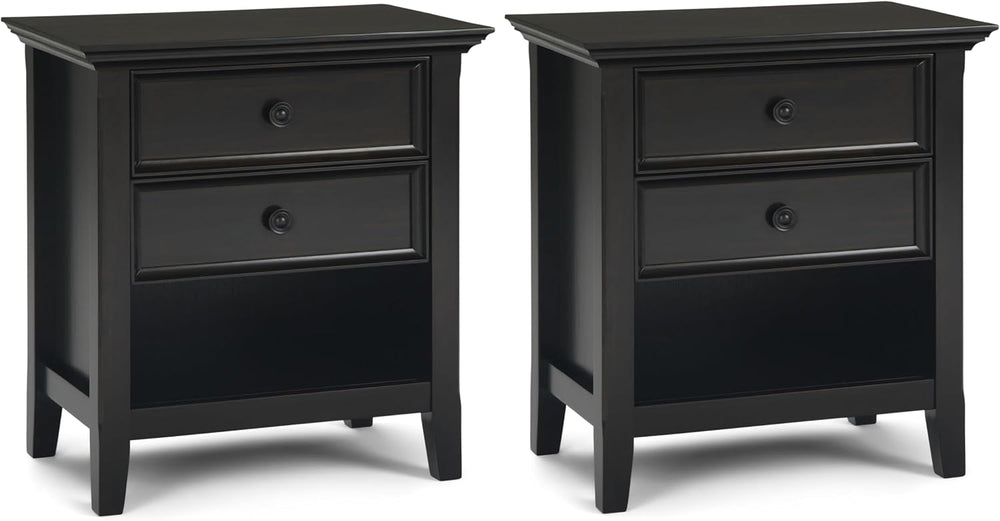 SIMPLIHOME Amherst Solid Wood 24 inch Wide Traditional-Style Bedside Nightsta...