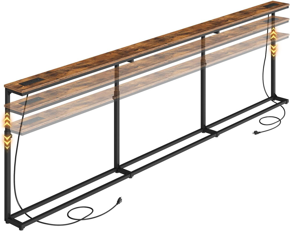 HOOBRO 102.3 Inch Narrow Console Table with Adjustable Height (25.5"-33....