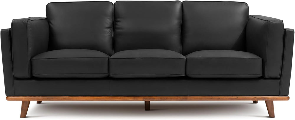 Valencia Artisan Full Leather Sofa 88” | Pure Full Italian Nappa Leather Couc...