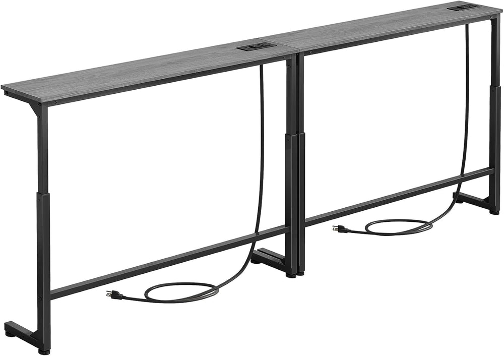 Kitstorack Narrow Sofa Table with Charging Station, 78.8" Behind Couch T...