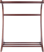Winsome Bella Blanket Rack in Walnut Finish