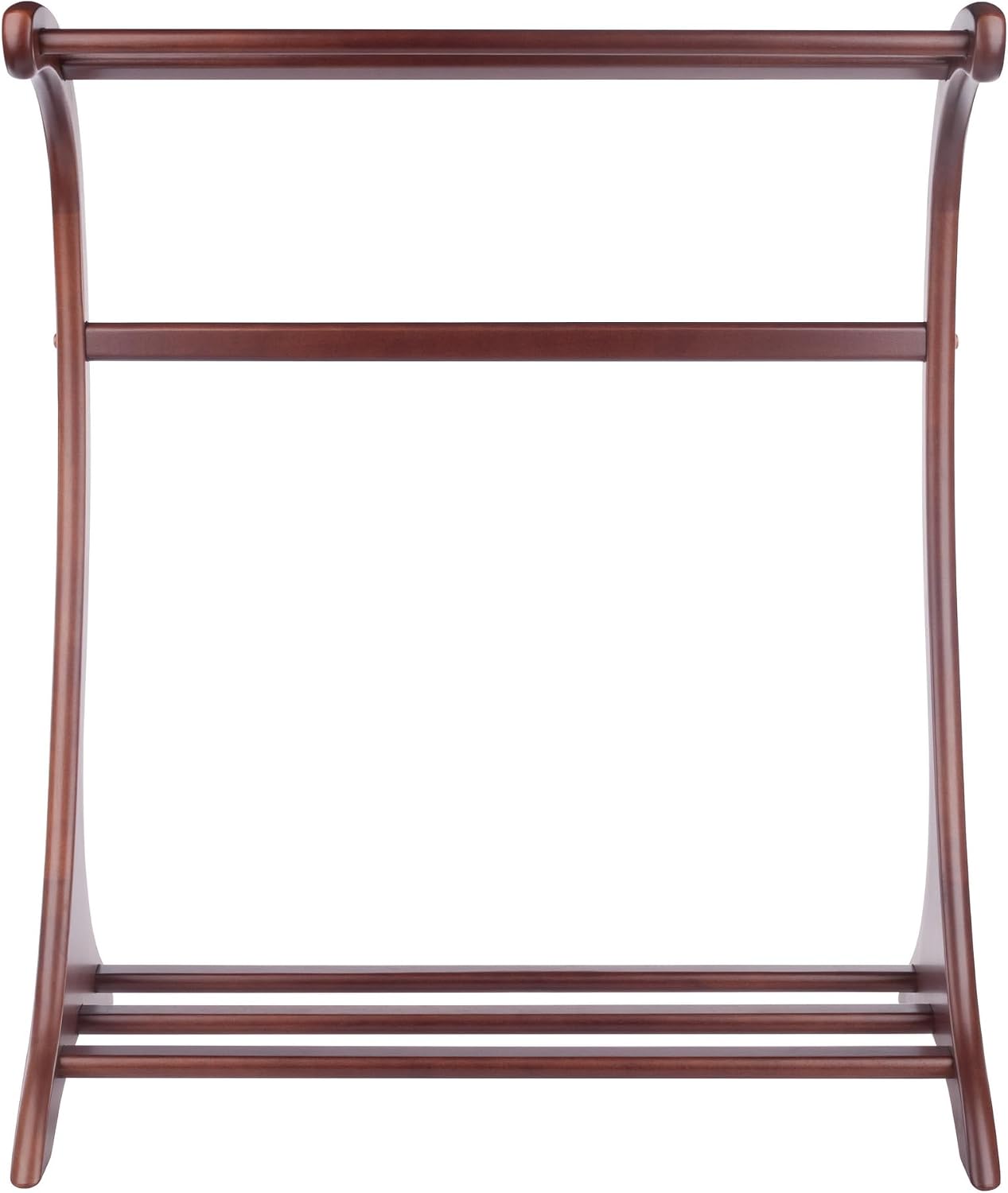 Winsome Bella Blanket Rack in Walnut Finish