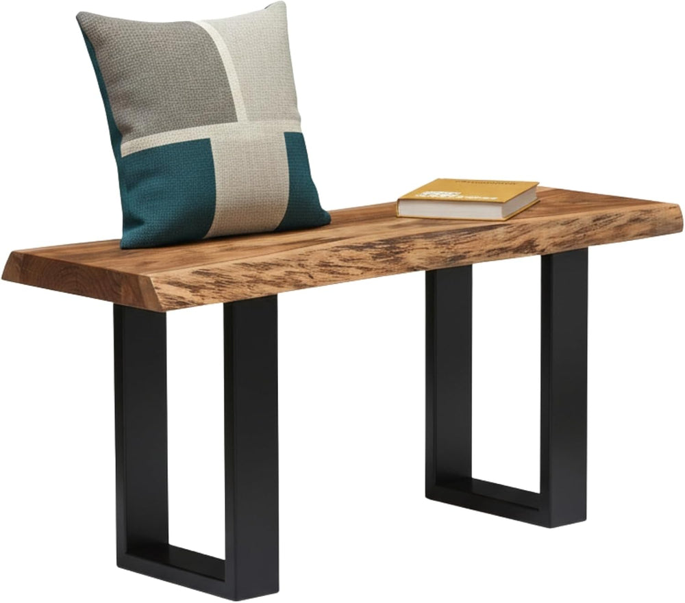 Alaterre Alpine Live Edge Solid Wood Rustic Entryway Bench, Natural, 36” | Mo...
