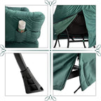 HollyHOME Modern Fabric Large Lazy Chair, Accent Oversized Comfy Reading Chair, Thick Padded Cozy Lounge Chair with Armrest, Leisure Sofa Chair for Living Room, Bedroom, Dorm, Dark Atrovirens