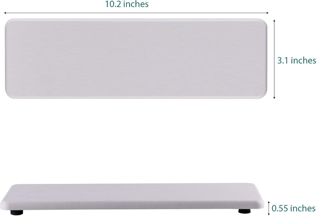 2 Pcs Water Absorbing Stone Trays, Kitchen/Bathroom Sink Soap Dish, Diatomite Tray Used for Hand Soap & Cosmetic Bottles in The Modern Home, 3.15" W x 10.2" L, White