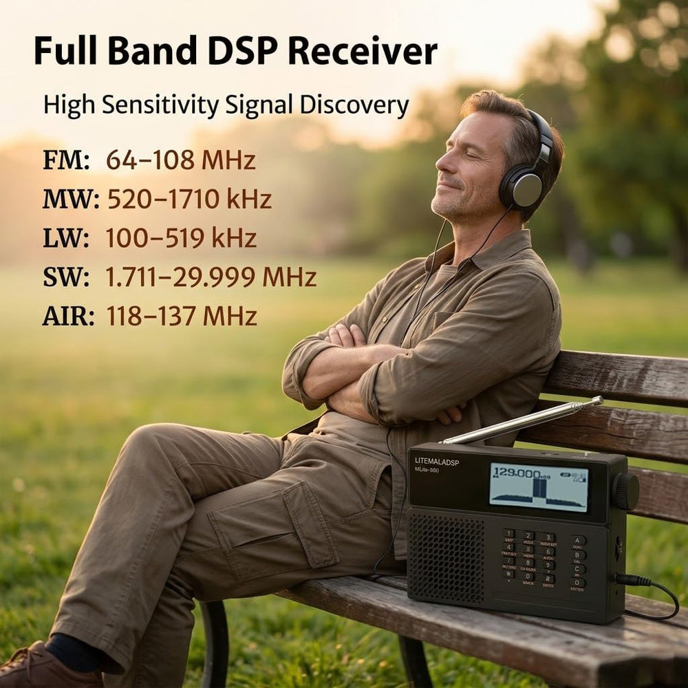 MLite-880 Portable DSP/SDR Shortwave Radio with Spectrum Display