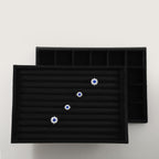 Ring Display Tray, Velvet Jewelry Trays,Premium Ring Organizer,Luxury Stud Earring Organizer,Black Jewlery Organizer
