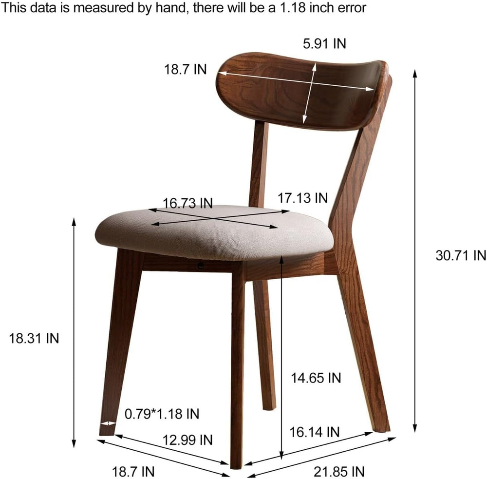 100% Solid Oak Wood Dining Room Chairs - Practical Kitchen Chairs - Wood Chai...