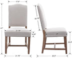 EALSON Farmhouse Dining Chairs Set of 6 with Wood Legs and Padded High Backs in Beige Linen