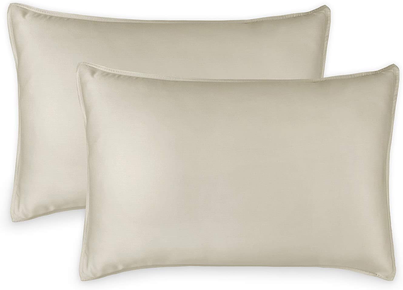King Pillowcases by Pure Bamboo, Genuine 100% Organic Viscose Derived from Bamboo, Luxuriously Soft & Cooling, Double Stitching, Envelope Closure (2 King Pillowcases, Sand)