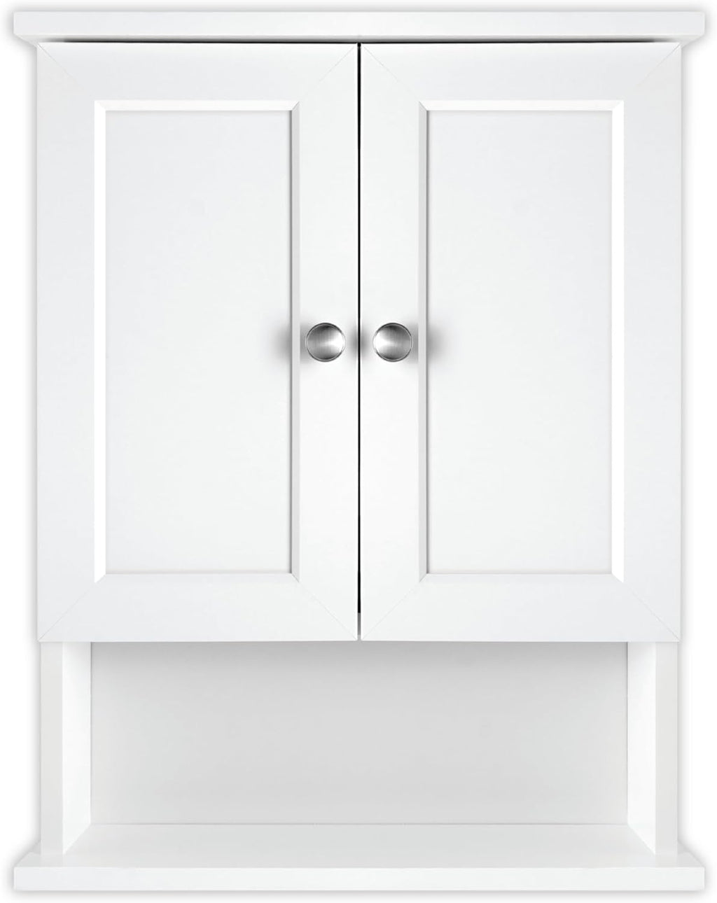 MCS 23x18 White Medicine Cabinet Organizer, Wall Mounted 2-Door Bathroom Cabinet for Over-The-Toilet Storage, Bathroom Furniture & Restroom Organizer