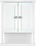 MCS 23x18 White Medicine Cabinet Organizer, Wall Mounted 2-Door Bathroom Cabinet for Over-The-Toilet Storage, Bathroom Furniture & Restroom Organizer