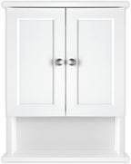 MCS 23x18 White Medicine Cabinet Organizer, Wall Mounted 2-Door Bathroom Cabinet for Over-The-Toilet Storage, Bathroom Furniture & Restroom Organizer