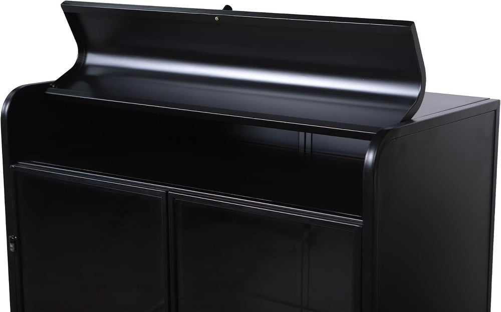 KEIKI 47.6" Tall Kitchen Pantry, Modern 4-Tier Sideboard Buffet Cabinet ...