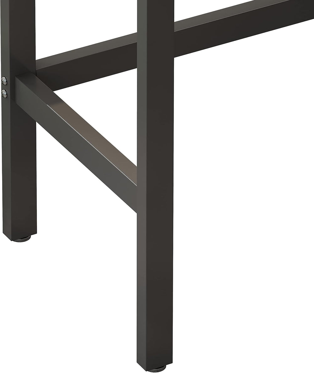 Bar Table and Chairs Set, 60.24” Long Pub Table with 3 Stools, High Top Desk ...