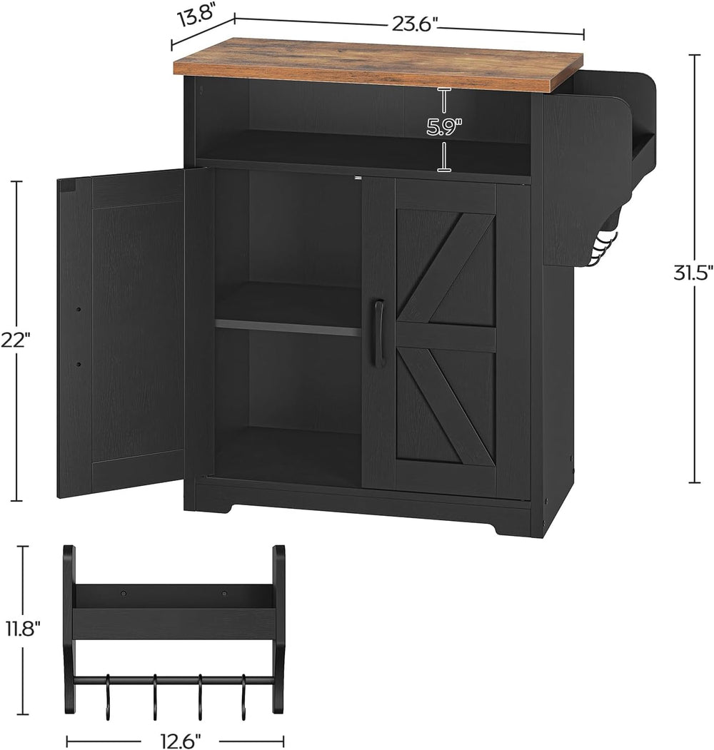 YATINEY Coffee Bar Cabinet, Kitchen Island with Storage, Farmhouse Sideboard ...