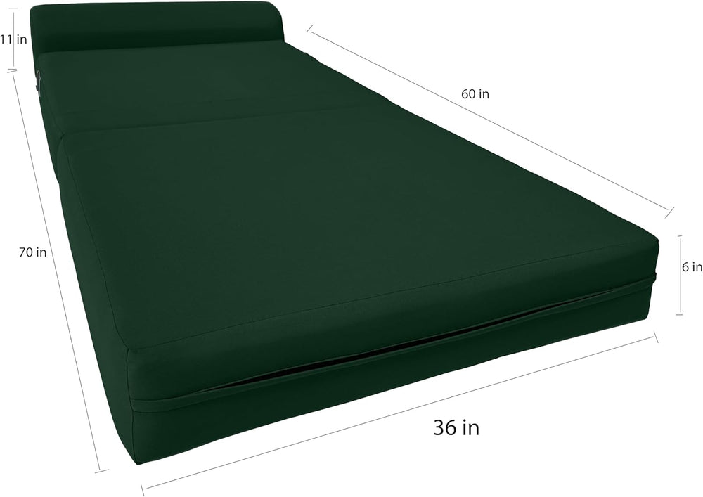 D&D Futon Furniture Sleeper Chair Folding Foam Bed, Portable Studio Guest...