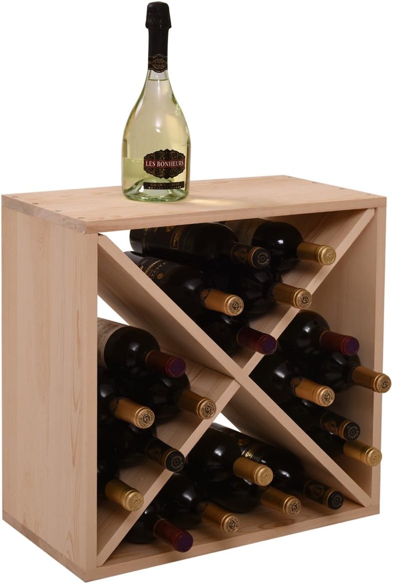 Y1LA 24 Bottle Wine Rack Holder Compact Cellar Cube Bar Storage Kitchen Decor...