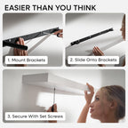 Homeforia White Floating Shelf 18 inch, High End Solid Real Wood 18inch Bathroom Floating Shelves for Wall Mounted, White Wooden 18in Floating Shelves, Heavy Duty Bracket, 18 X 6.5 X 1.75 in, Set of 2