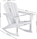 WestinTrends Dylan Outdoor Patio Poly Plastic Adirondack Rocking Chair, Weathered Wood