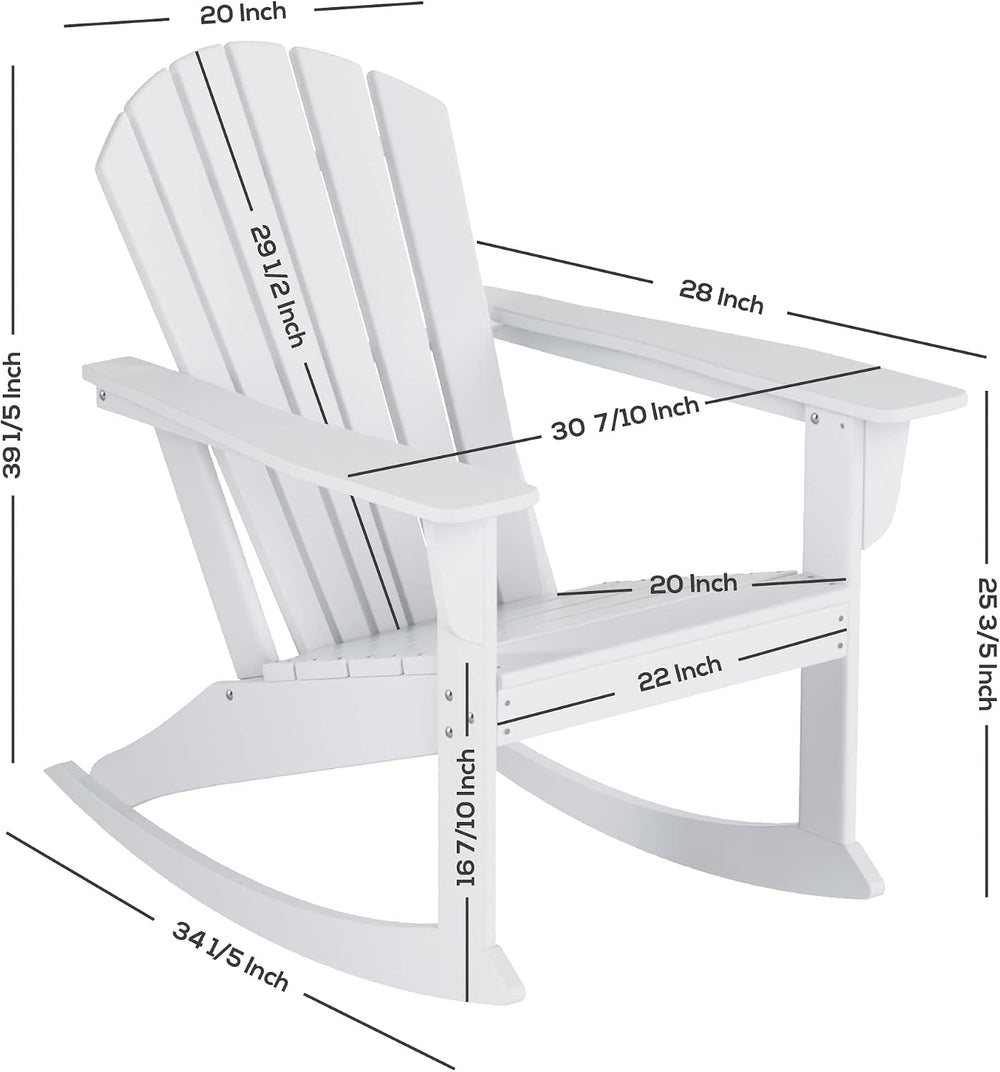 WestinTrends Dylan Outdoor Patio Poly Plastic Adirondack Rocking Chair, Orange