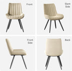 Mid Century Modern Dining Chairs Set of 6, Soft Cushion Upholstered Fabric Kitchen Chairs, Dark Beige