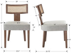 Upholstered Dining Chairs Set of 6 with Rattan Back, Modern Wooden Kitchen Chairs PU Leather Side Dining Room Chair Farmhouse Dinner Chair, Grey