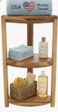 EcoDecors 3-Tier Shelf Waterproof Teak Wood Shower Shelf for Inside Shower Provides Storage, and Organization for Bathroom Accessories