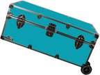 C&N Footlockers - Full-Size Happy Camper Trunk w/Wheels - #1 Summer Camp Trunk - Made in the USA - Steel Footlocker with Lid Stay - 32 x 18 x 13.5 Inches (Mint)