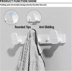 Coat Rack Wall Mount Coat Hooks - White Hook Rack with 3 Hooks Aluminum Wall Rack Hooks for Hanging Coat Hat Bag Towel Hanger Rustproof Coat Holder